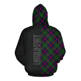 Urquhart Modern Tartan Hoodie Half of Me - Cross Style